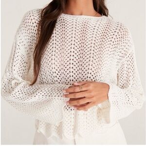 Z Supply Donovan Crochet Cropped Sweater